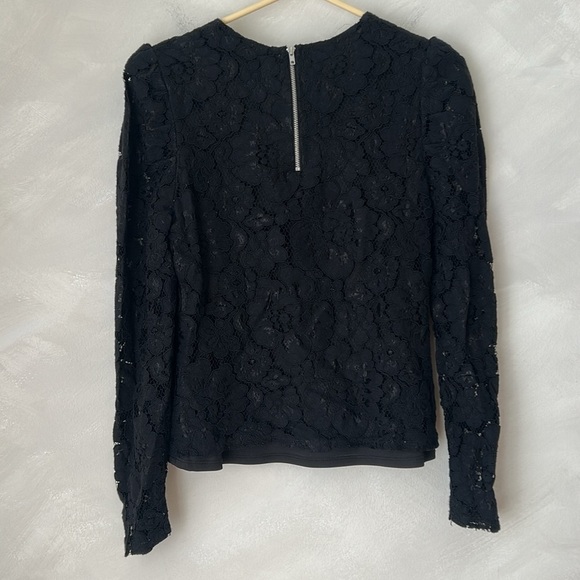 Wayf Black Lace Blouse long sleeve shirt size small - Picture 7 of 8